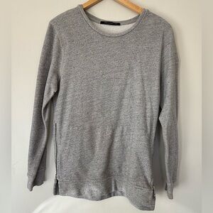 John Elliott + Co Heather Grey Villain Side Zip Sweatshirt Sz 2